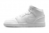 AIR JORDAN 1 MID TRIPLE WHITE 2023 GS [554725-136] 