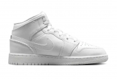 AIR JORDAN 1 MID TRIPLE WHITE 2023 GS [554725-136] 