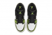 AIR JORDAN 1 LOW WHITE BLACK GREEN GS [DO8244-003]