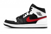 AIR JORDAN 1 MID BLACK CHILE RED WHITE [554724-075]