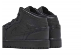 AIR JORDAN 1 MID TRIPLE BLACK [554725-091]