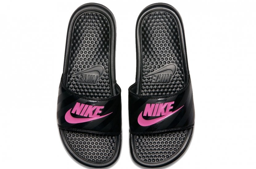 NIKE BENASSI BLACK VIVID PINK [343881-061]
