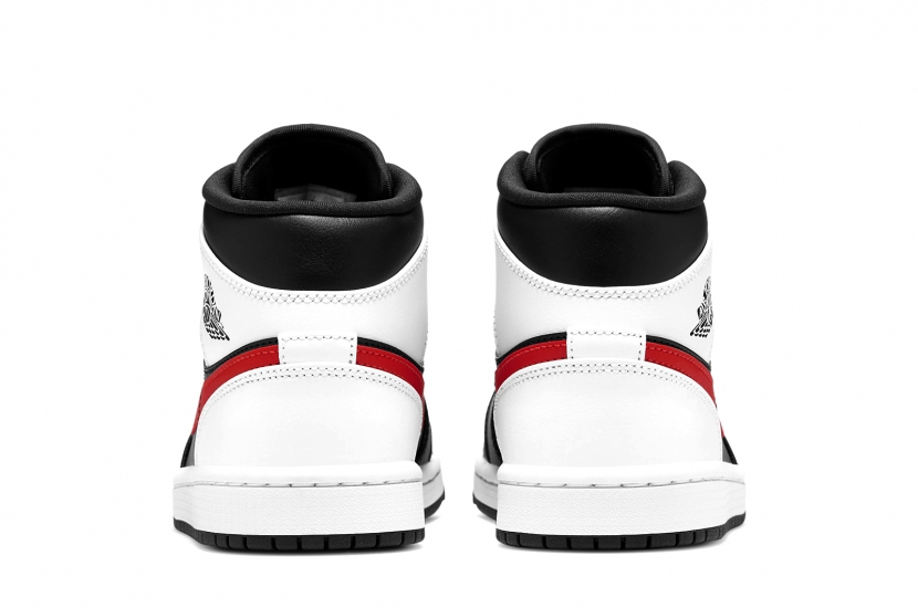 AIR JORDAN 1 MID BLACK CHILE RED WHITE [554724-075]