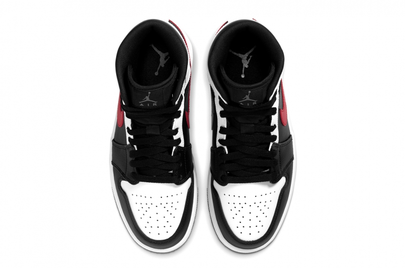 AIR JORDAN 1 MID BLACK CHILE RED WHITE [554724-075]