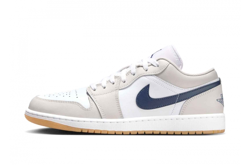 AIR JORDAN 1 LOW MIDNIGHT NAVY NEUTRAL GREY [553558-146]