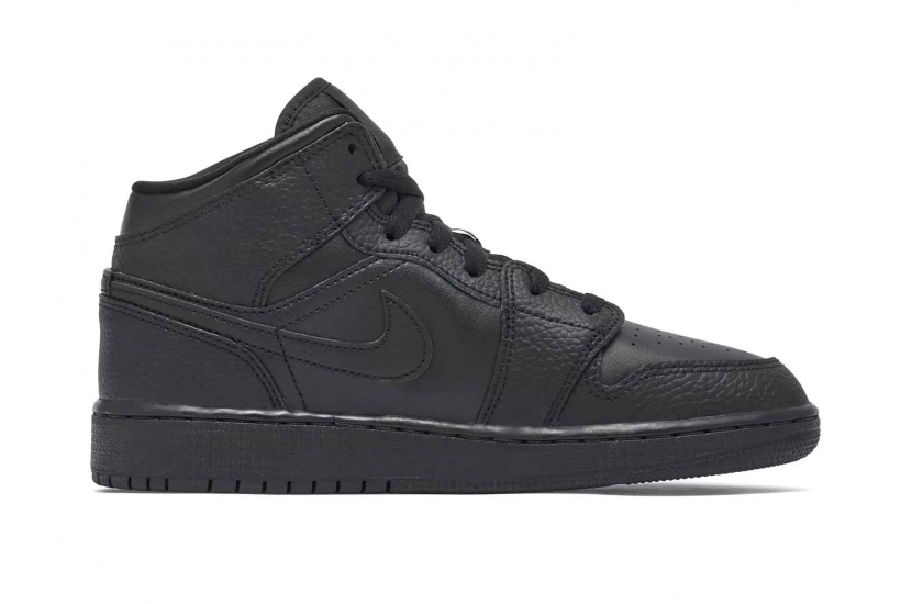 AIR JORDAN 1 MID TRIPLE BLACK [554725-091]
