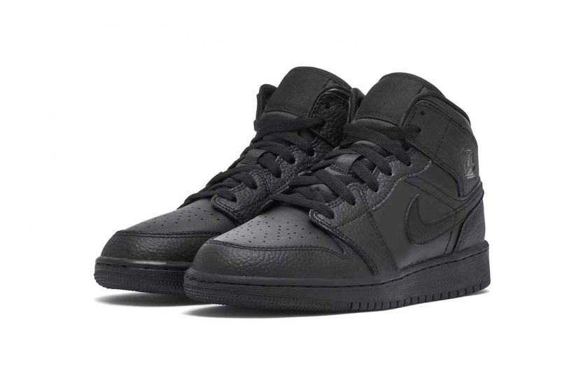 AIR JORDAN 1 MID TRIPLE BLACK [554725-091]