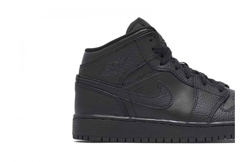 AIR JORDAN 1 MID TRIPLE BLACK [554725-091]
